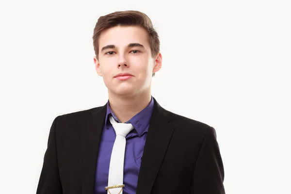 Крупним планом портрет молодого бізнесмена в костюмі і краватці Стокове Фото