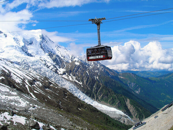 Cable car to Mont Blanc.