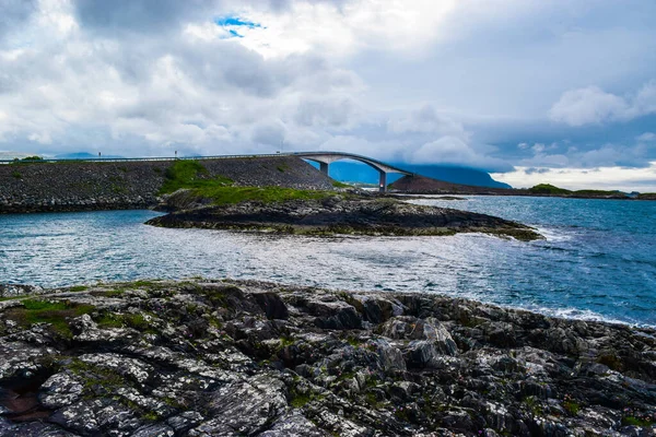 Storseisundet Bridge Storseisundbrua Nejznámější Nejdelší Osmi Mostů Které Tvoří Atlantic — Stock fotografie