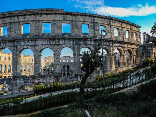 Hırvatistan Iyi Korunmuş Simgelerinden Biri Olan Pula Daki Antik Roma — Stok fotoğraf