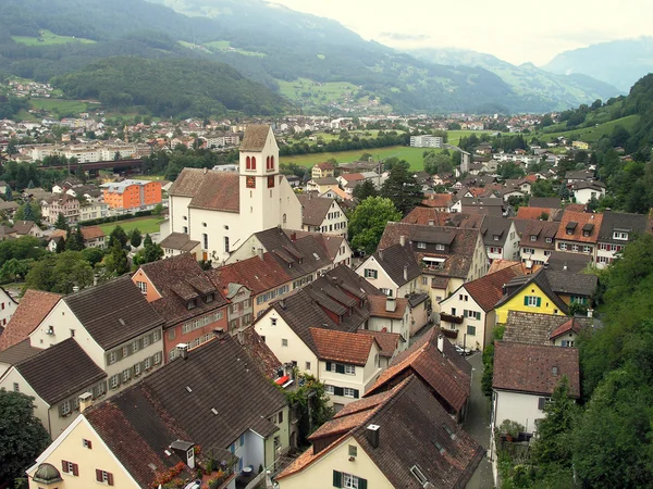 Şehir Vaduz, Liechtenstein Prensliği.