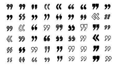 Ters Virgül Simgeleri Seti - Virgül Simgesi Dağıtım Sanatı