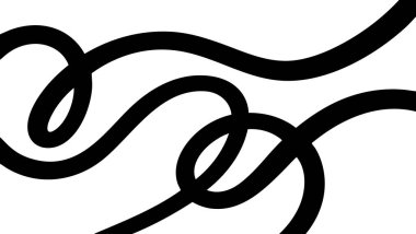 Siyah Eğri Çizgi Sanat Arkaplanı Beyaz Üzerine Akan Sürekli Vuruşla