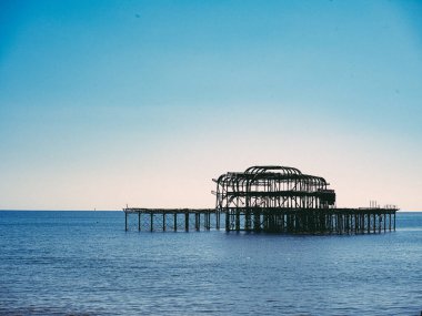Brighton şehri ve Stone Beach İngiltere 'de seyahat ediyor.