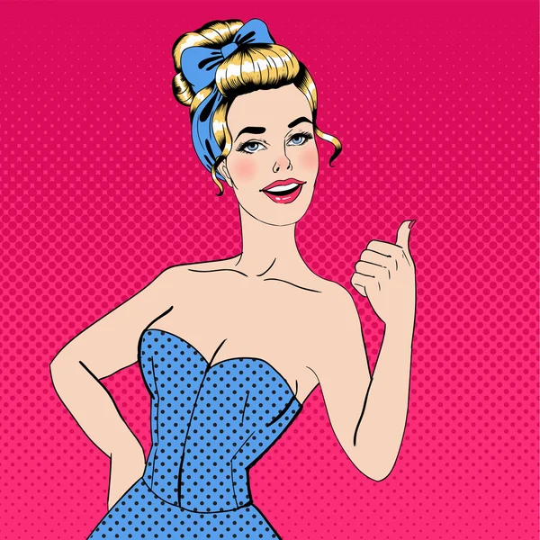 Pop Art Style Femme Gesturing Grande — Image vectorielle