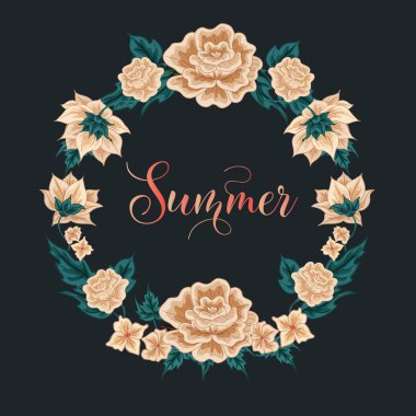 Çiçek Çerçeve. Kırmızı Güller. Yaz zamanı. Beyaz Güller. Tebrik Kartı Dekorasyon. Çiçek çelengi. Düğün Dekorasyonu. Sevgililer Günü Dekorasyonu. Vektör çizimi