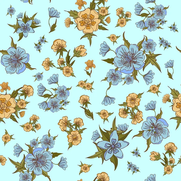 Contexte floral. Fleurs motif sans couture. Fleurs Vintage . — Image vectorielle
