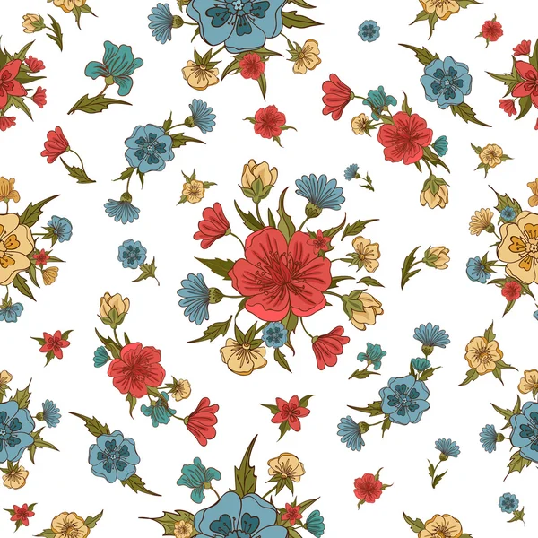 Contexte floral. Fleurs motif sans couture. Fleurs Vintage . — Image vectorielle