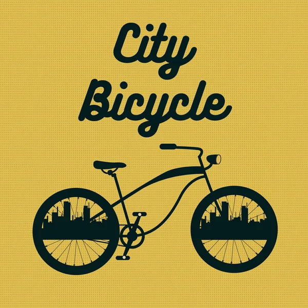 Ciudad Bicicleta. Fondo de bicicleta vintage. Ilustración vectorial — Vector de stock