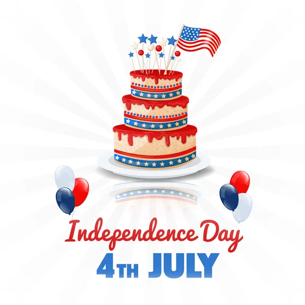 Dia da Independência Americana. 4 de Julho USA Holiday. Fundo do Dia da Independência. Ilustração vetorial — Vetor de Stock