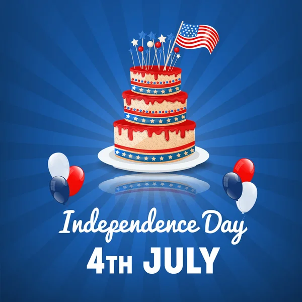 Amerykański Dzień Niepodległości. 4 lipca USA wakacje. Tło dnia niepodległości. Ilustracja wektorowa — Wektor stockowy