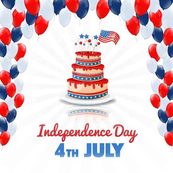 Dia da Independência Americana. 4 de Julho USA Holiday. Fundo do Dia da Independência. Ilustração vetorial — Vetor de Stock