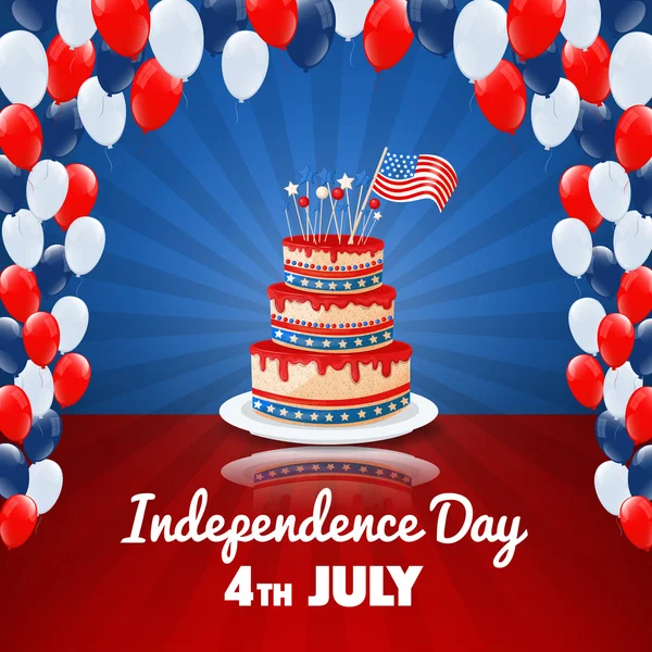 Dia da Independência Americana. 4 de Julho USA Holiday. Fundo do Dia da Independência. Ilustração vetorial — Vetor de Stock