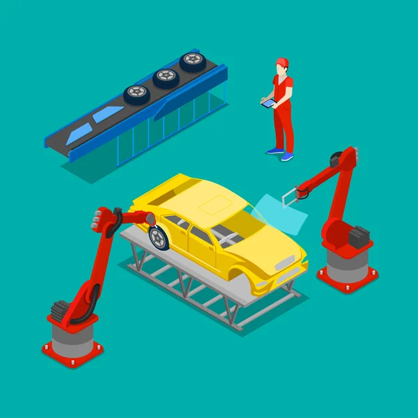 ᐈ Car production line stock icon, Royalty Free car assembly line vectors download on