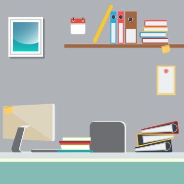 Bilgisayar ve Kağıt Belgelerle Ofis İş Yeri