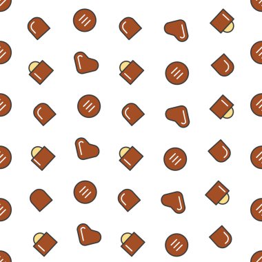 Çikolata şekerleme Dikişsiz desen vektör arka plan