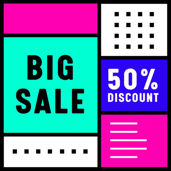 Big Sale Retro Banner Γεωμετρικό Αφηρημένο Πρότυπο για τα μέσα κοινωνικής δικτύωσης ή εκτυπώσιμη χρήση. Σχεδιασμός επιχείρησης για εκτύπωση ή Web — Διανυσματικό Αρχείο