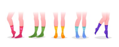 Çoraptaki Bacaklar, Moda Kadın Pamuğu Renkli Uzun Çorap Tasarımı. Özel Durum İçin Modern Koleksiyon