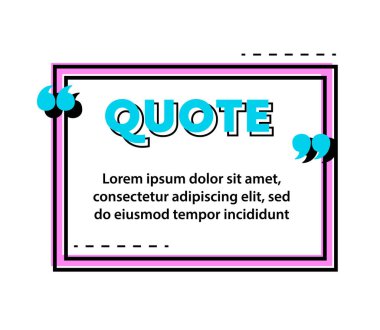Çerçeve ya da Yaratıcı Poster, İleti, Alıntı ya da Not İçin Yer Yazısı. Basit Biçim Konuşma Kabarcık Kutusu Şablonu