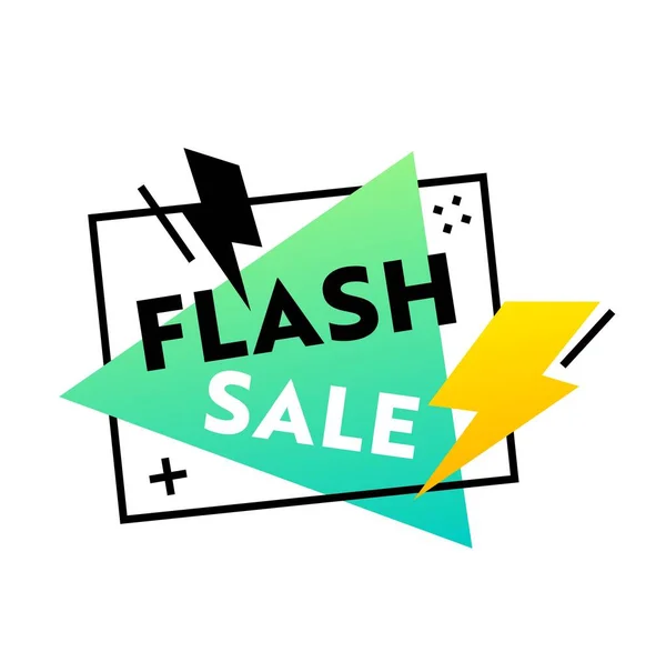 Flash Sale Label v jednoduchém stylu s typografií pro Digital Social Media Marketing Advertising. Hot Shopping Discount — Stockový vektor
