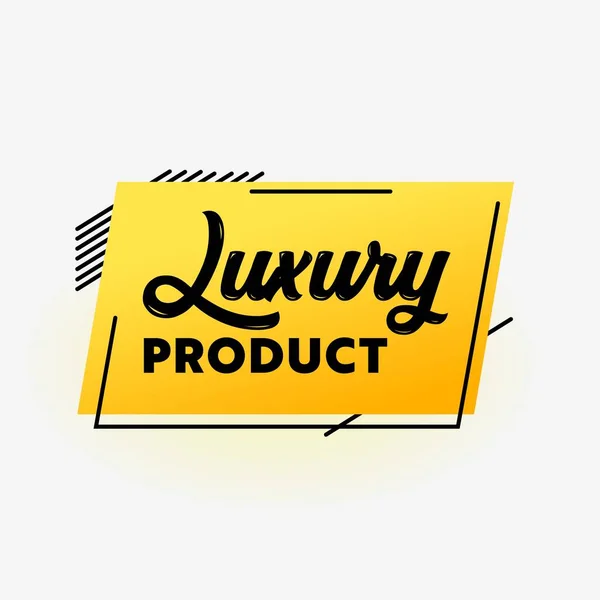 Luxusprodukt Banner, beste Qualität Produktion Werbeplakat im kreativen trendigen Stil mit linearen Formen auf Weiß — Stockvektor