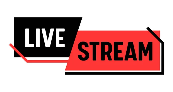 Live Stream, Banner. Video News Sändningar, Vlog Streaming eller Tv Screen Presentation Emblem. Live-event online — Stock vektor