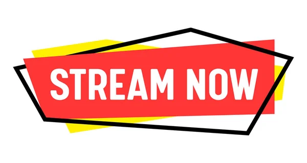 Stream Now Banner, Live Streaming Video або Radio News Broadcasting, Tv Stream Screen Emblem. Podcast Online Channel — стоковий вектор