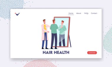 Saç alma, Kayıp Problem İniş Sayfa Şablonu. Saç Nakli Prosedürü Sonrası Ayna Bakışından Memnun Hasta Bakışı