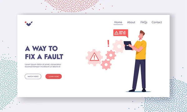 System Work Error, Website Under Construction, 404 Page Maintenance Landing Page Template (dalam bahasa Inggris). Masalah Jaringan, Kesalahan - Stok Vektor