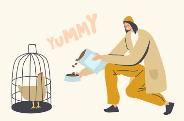 Kadın Karakter Tutma Paketi Kuşlar için Kuru Yiyecek, Kadın Tabağa Kuru Çerez Dökmek Tavuk Beslemek İçin Oturmak Kafese