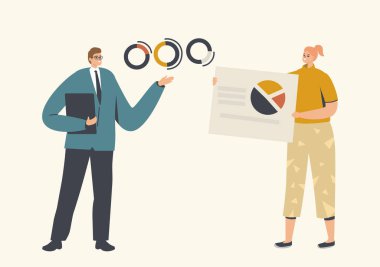 Konferans Odası Sunum ya da Seminer Toplantısı. İş Eğitmeni Karakteri Mali Danışmanlık Veriyor