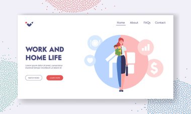 İş ve Ev Hayatı İniş Sayfa Şablonu. Kadın Karakteri Çocuk ve İş Kadını Olan Ev Kadını Olarak İkiye Ayrıldı