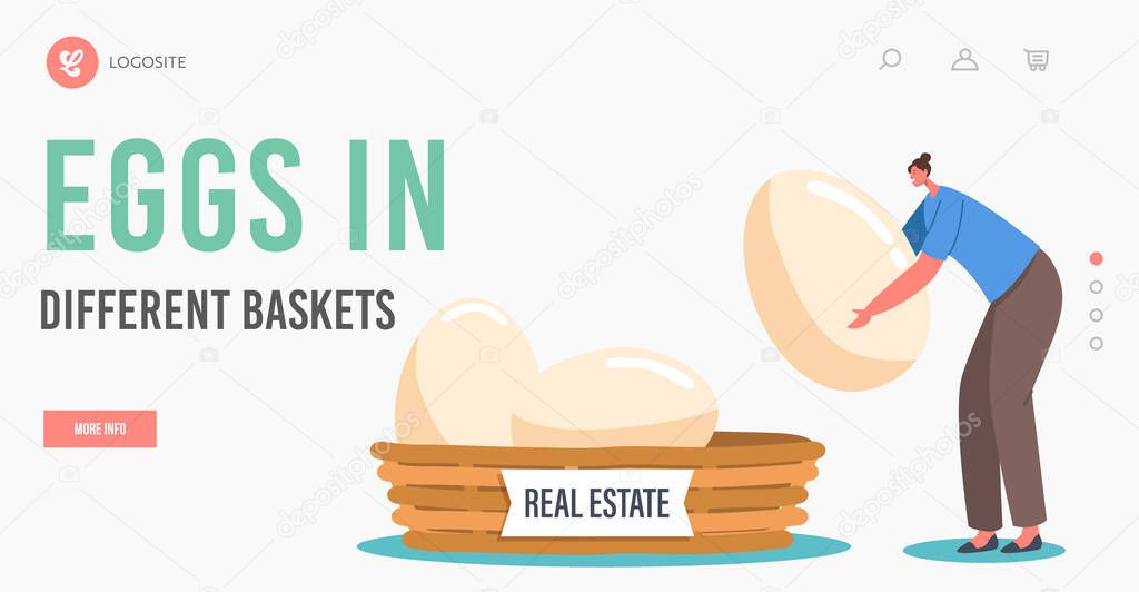 Business Diversification and Risk Management Strategy for Investment or Saving Landing Page Template. Real Estate Basket