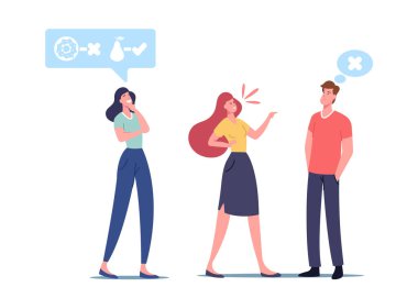 Huzurlu Kadın Karakteri Meslektaşların Tartışmasını İzliyor Sakin Olun. Zihinsel Denge ve Kendini Kontrol Konsepti