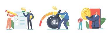 Set Credit Score Rating Based on Debt Reports Showing Creditworthiness or Risk of Individuals for Loan, Mortgage Payment