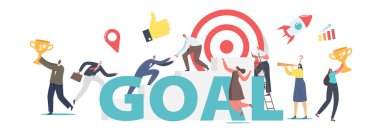 İş Adamları Erkek ve Kadın Hedef Konseptine Ulaştı. Karakterler Ofisi Rutini, İşçi Kariyeri Artırma, Projeyi Başlat