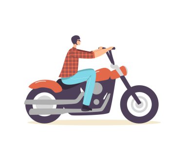 Sokak Yarışçısı Hobisi ya da Yaşam Tarzı, Şehir Kültürü Konsepti. Brutal Motorcu Erkek Sürücü Özel Motosiklet veya Helikopter