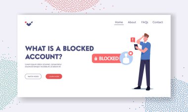 Engellenmiş Hesap İniş Şablonu nedir? Akıllı Telefonlu Endişeli Karakter İnternet Hesap Bloğuyla Şok Oldu