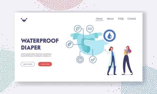 Suya dayanıklı bebek bezi çıkarma şablonu. Tiny Female Doctor Pediatri Karakteri Anne 'ye Bebek Bezi Özelliklerini Açıkla