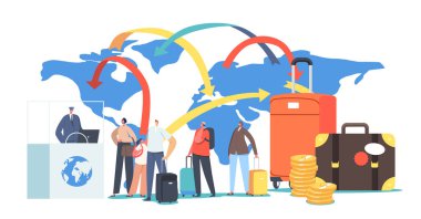 Karakterler yasal göç için vize alırlar. Gezginler ve Turistler Dünya Göç İçin Ülkeyi Terk Etmek İçin Belge Hazırladı