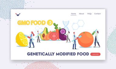 Genetik olarak modifiye edilmiş Gıda İniş Şablonu. GDO Tarım Ürünleri. Biyoteknoloji Yönlendirmesi Kullanılan Karakterler