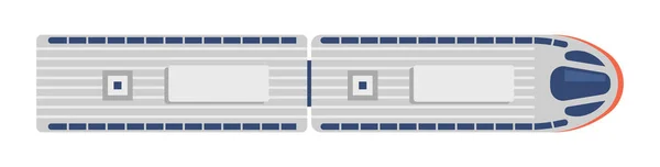 Railroad Train, Modern Speed Vehicle Top View, Railway Symbol for Map or City Constructor Isolated on White Background — Vettoriale Stock