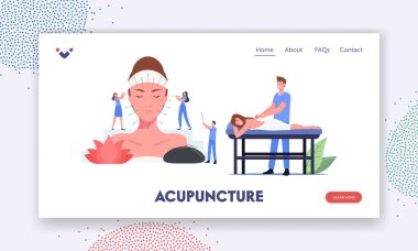 Akupunktur İniş Şablonu Uygulaması Karakteri. Vücut Enjeksiyonu Noktalı Alternatif İlaç. Çin İlacı
