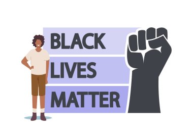 Siyahi Yaşamları Olan Irkçı Karşıtı Afrikalı Protestocu. Irksal Ayrımcılığa Karşı Protesto