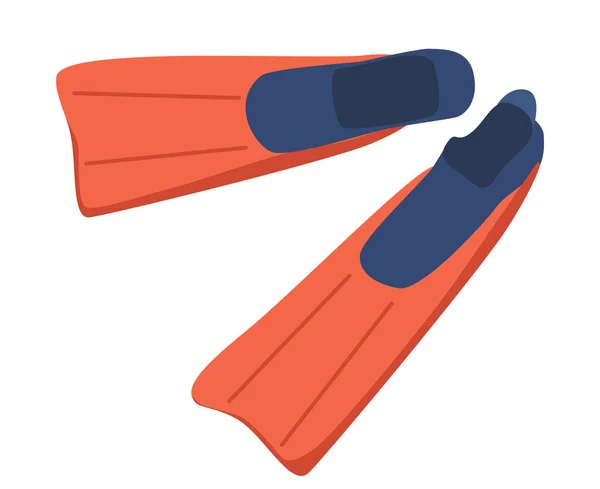 Şnorkelli Yüzgeçli Dalgıçlar, Modern Tasarımın Dalgıç Malzemeleri. Sualtı Rubber Footgear Denizde Yüzüyor — Stok Vektör