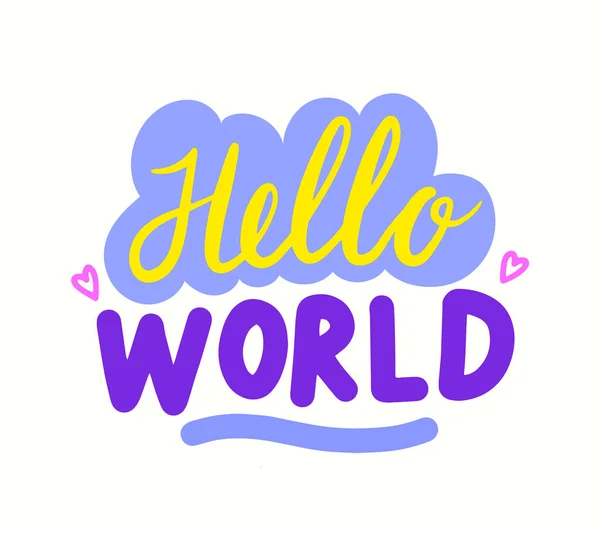 Hello World Baby sprcha blahopřání písmo nebo typografie pro novorozence dítě blahopřání — Stockový vektor