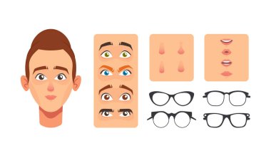 Kadın Yüzü Yapıcı Elementleri, Avatar Yaratılış. Kafkas Kadın Karakteri Yüz Yapımı Burun, Göz, Kaşlar