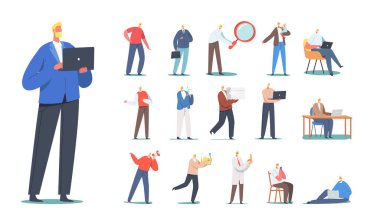 Erkek Karakterler, Çantalı İşadamı, Laboratuvar Önlüklü Bilim Adamı, Şişeli Baba, Ellerinde Kızı, Serbest Çalışan