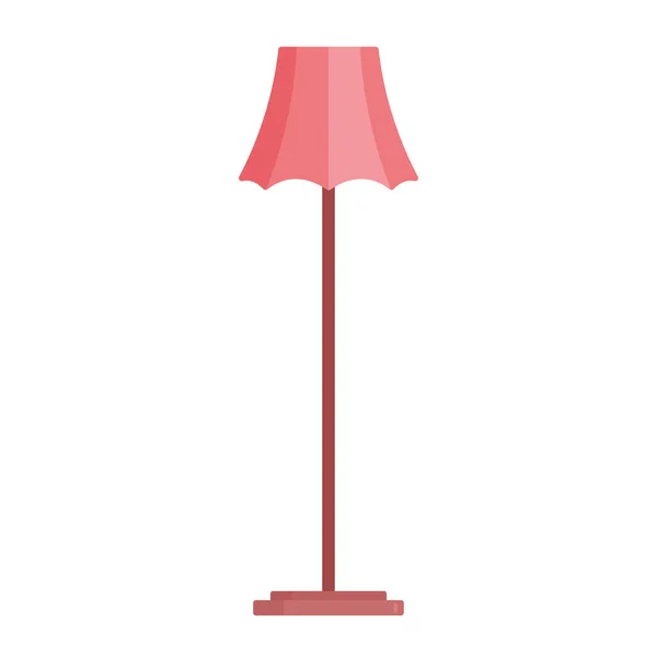 Lâmpada de assoalho Torchere em Pólo Alto com Sombra Rosa, Lâmpada de Design Moderno, Suprimentos Elétricos para Decoração Home e Quarto — Vetor de Stock