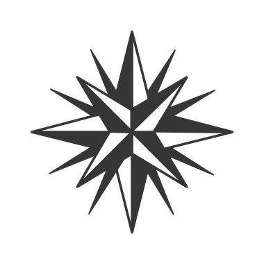 Compass rose travel navigation black-and-white vintage design